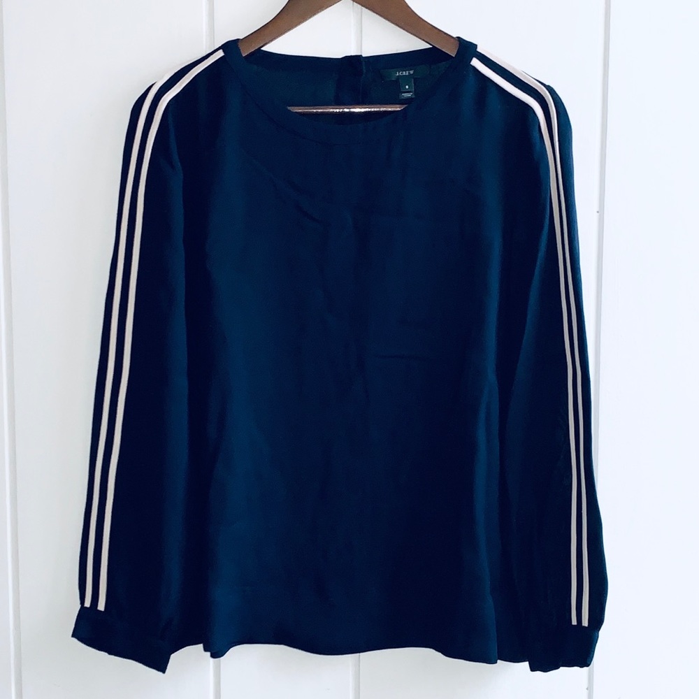 SALE🦋J.Crew Racing Stripe Navy & Ivory Blouse
